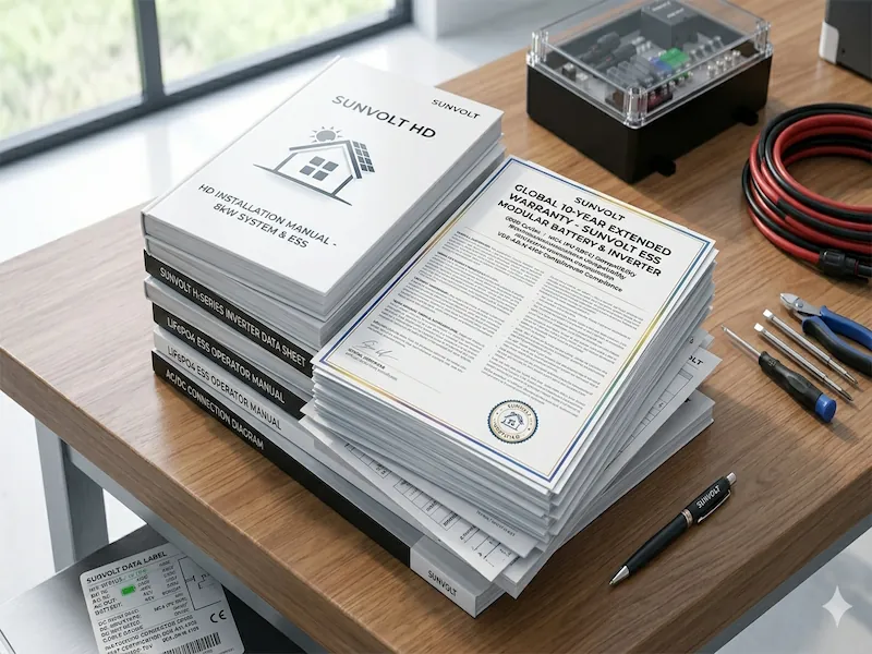 Certificat de garantie si manual de instalare pentru kit fotovoltaic complet