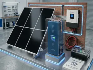 Sistem fotovoltaic complet hibrid cu baterii LiFePO4 incluse